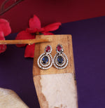 Load image into Gallery viewer, gold plating Ruby & Sapphire Earrings | Teardrop Design | For Women