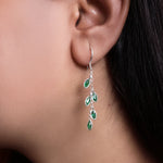 Load image into Gallery viewer, 925 Silver Green Leaf Drop Earrings | For Women | Gift