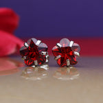Load image into Gallery viewer, 925 Silver Red Gemstone Stud Earrings for Women | Gift Jewelry| High Polish