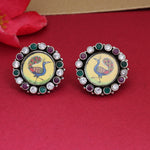 Load image into Gallery viewer, 925 Silver Peacock Stud Earrings | Gemstone Jewelry for Women