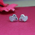 Load image into Gallery viewer, 925 Silver Heart Stud Earrings | Diamond CZ for Women