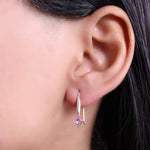 Load image into Gallery viewer, 925 Silver Pink Square Stone Earrings for Women | Gift