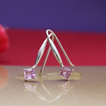 Load image into Gallery viewer, 925 Silver Pink Square Stone Earrings for Women | Gift