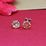 Load image into Gallery viewer, Silver Champagne Zirconia Stud Earrings | Women's Jewelry Gift