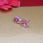 Load image into Gallery viewer, Pink Gemstone Stud Earrings | Silver | For Women | Gift