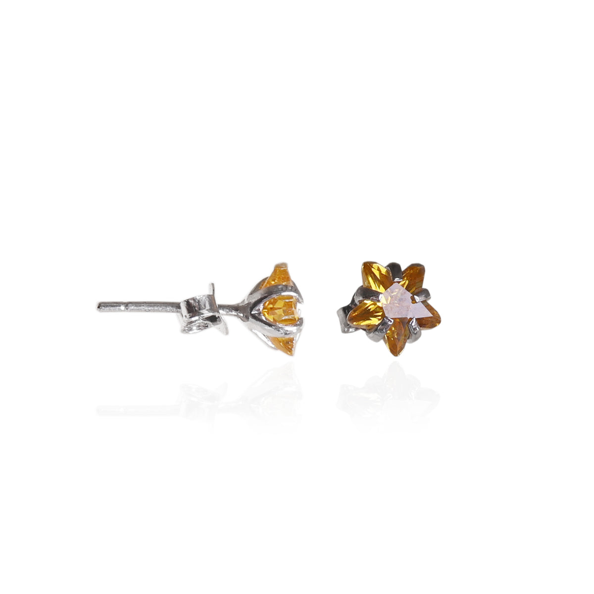 925 silver citrine stud earrings for women | gemstone jewelry