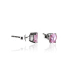 Load image into Gallery viewer, Pink Sapphire Stud Earrings in Sterling Silver | For Women