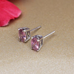 Load image into Gallery viewer, Pink Sapphire Stud Earrings in Sterling Silver | For Women