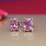 Load image into Gallery viewer, 925 Silver Pink Sapphire Stud Earrings for Women | Gift Jewelry