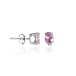 Load image into Gallery viewer, 925 Silver Pink Sapphire Stud Earrings for Women | Gift Jewelry