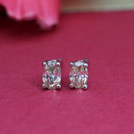 Load image into Gallery viewer, Silver Stud Earrings with Peach Stone | Women's Jewelry Gift