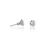 Load image into Gallery viewer, Silver Stud Earrings with Clear Cubic Zirconia | Women's Jewelry Gift