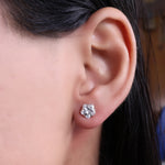 Load image into Gallery viewer, Silver Stud Earrings with Clear Cubic Zirconia | Women's Jewelry Gift