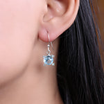 Load image into Gallery viewer, 925 Silver Blue Topaz Earrings | Dangle Drop for Women