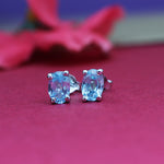 Load image into Gallery viewer, 925 Silver Blue Topaz Stud Earrings for Women | Gift Jewelry
