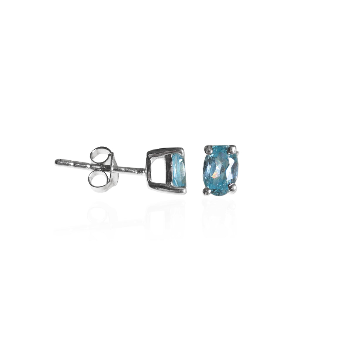 925 silver blue topaz stud earrings for women | gift jewelry