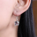 Load image into Gallery viewer, Silver Amethyst Dangle Earrings for Women | Gemstone Jewelry