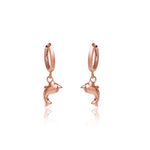 Load image into Gallery viewer, Rose gold plating Dolphin Hoop Earrings for Women | Dangle Jewelry