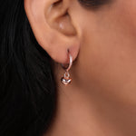 Load image into Gallery viewer, Rose gold plating Heart Hoop Earrings for Women | Dangle Jewelry