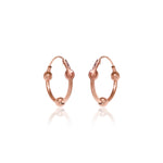 Load image into Gallery viewer, Rose gold plating Hoop Earrings with Ball Charm | Women's Jewelry Gift