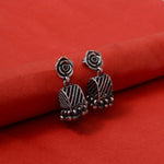 Load image into Gallery viewer, 925 Silver Rose Jhumka Earrings | Women's Indian Jewelry
