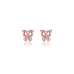 Load image into Gallery viewer, Rose gold plating Bow Stud Earrings with Crystals | Gift for Her