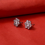 Load image into Gallery viewer, Silver Flower Stud Earrings | Cubic Zirconia | Daily Wear