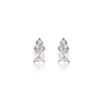 Load image into Gallery viewer, Silver Stud Earrings with Cubic Zirconia | For Women | Gift