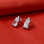 Load image into Gallery viewer, Silver Stud Earrings with Cubic Zirconia | For Women | Gift