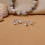 Load image into Gallery viewer, Pear Cut Diamond Stud Earrings | Silver | For Women