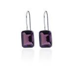 Load image into Gallery viewer, Silver Amethyst Drop Earrings for Women | Purple Gemstone Jewelry
