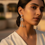 Load image into Gallery viewer, 925 Silver White Quartz Dangle Earrings | For Women | Gift