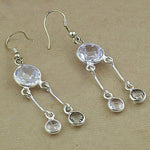 Load image into Gallery viewer, 925 Silver White Quartz Dangle Earrings | For Women | Gift