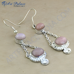 Load image into Gallery viewer, 925 Silver Pink Opal Drop Earrings for Women | Daily Jewelry