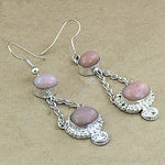 Load image into Gallery viewer, 925 Silver Pink Opal Drop Earrings for Women | Daily Jewelry