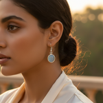 Load image into Gallery viewer, 925 Silver Blue Chalcedony Drop Earrings for Women | Gift