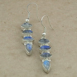 Load image into Gallery viewer, 925 Silver Moonstone Drop Earrings for Women | Dangle Jewelry