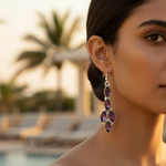 Load image into Gallery viewer, 925 Silver Amethyst Drop Earrings for Women | Gemstone Jewelry