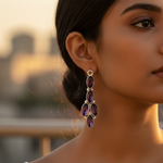 Load image into Gallery viewer, 925 Silver Amethyst Drop Earrings for Women | Gemstone Jewelry