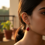 Load image into Gallery viewer, 925 Silver Red Coral Earrings for Women | Dangle Jewelry