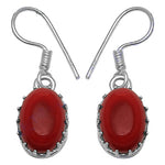 Load image into Gallery viewer, 925 Silver Red Coral Earrings for Women | Dangle Jewelry