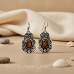 Load image into Gallery viewer, 925 Sterling Silver Tiger Eye Earrings for Women | Dangle Jewelry