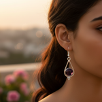 Load image into Gallery viewer, 925 Silver Amethyst Drop Earrings for Women | Gemstone Jewelry