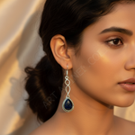 Load image into Gallery viewer, 925 Silver Blue Sandstone Drop Earrings for Women | Gift