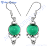 Load image into Gallery viewer, 925 Silver Green Gemstone Drop Earrings for Women | Gift