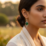 Load image into Gallery viewer, 925 Silver Green Gemstone Drop Earrings for Women | Gift