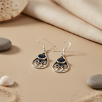 Load image into Gallery viewer, 925 Silver Blue Sandstone Teardrop Earrings for Women