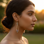 Load image into Gallery viewer, 925 Silver Teardrop Earrings with Pink Gemstone for Women