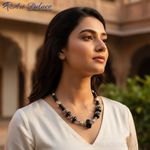 Load image into Gallery viewer, Black Onyx Bead Necklace | Silver Accents | Women's Jewelry Gift