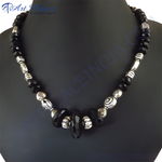 Load image into Gallery viewer, Black Onyx Bead Necklace | Sterling Silver | Women's Jewelry Gift